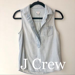 J CREW Sleeveless Denim Top
